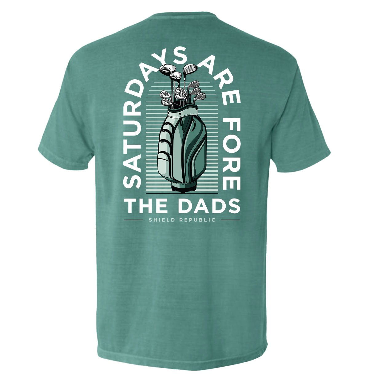 Saturdays Are For The Dads Golf Green - Comfort Colors Pocket Tee Light Green - Club Rehab