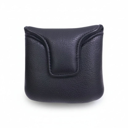 Black leather golf mallet head cover
