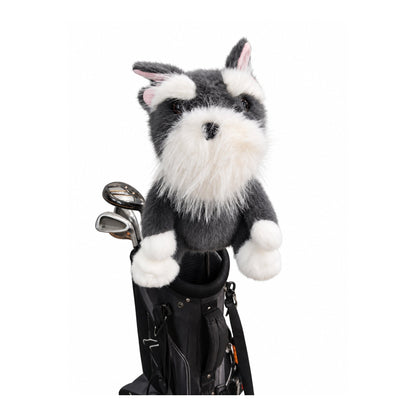 Schnauzer driver headcover, in bag front view