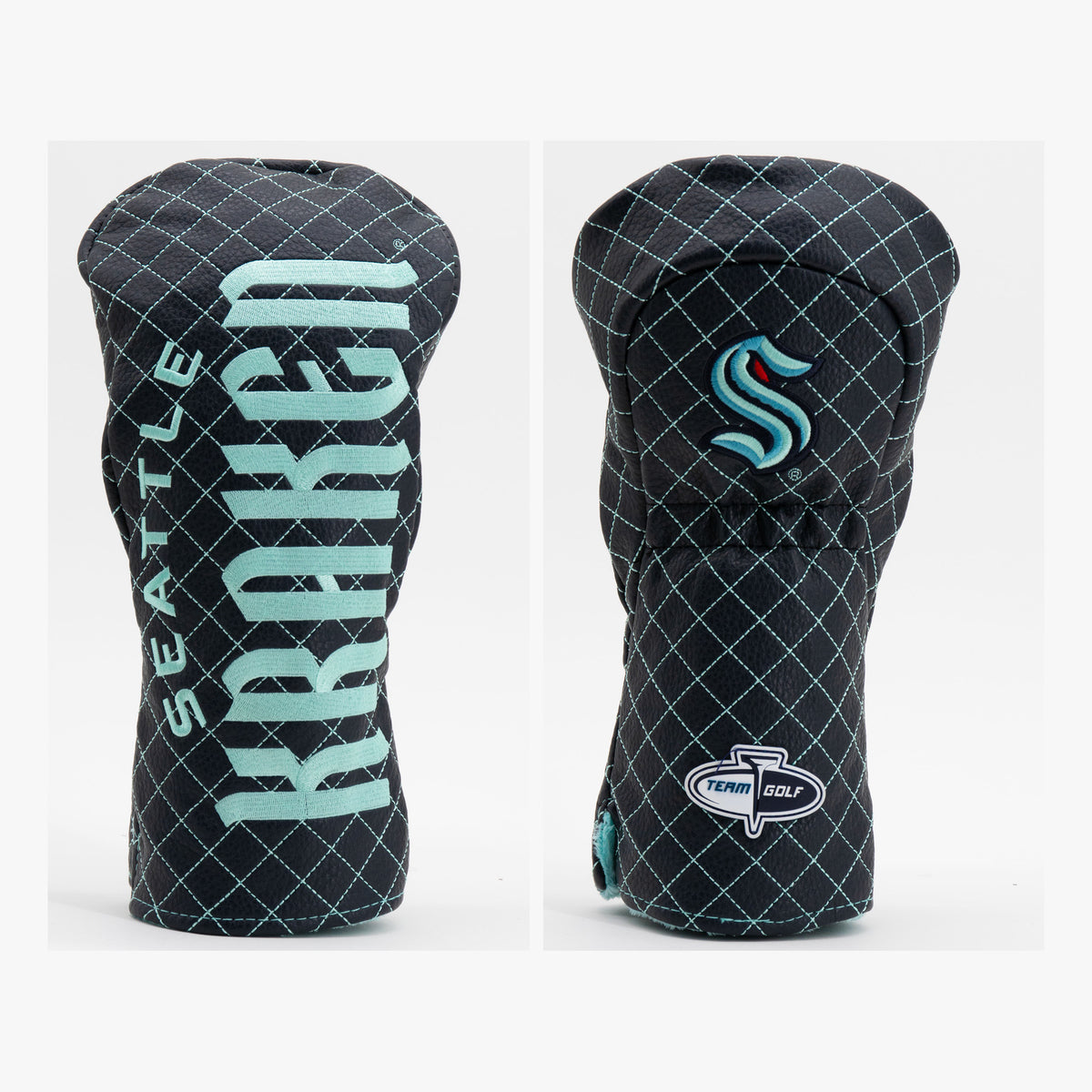 Seattle Kraken Solid Quilted Driver Headcover, front and back views