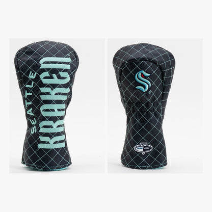 Seattle Kraken Solid Quilted Fairway Headcover, front and back views