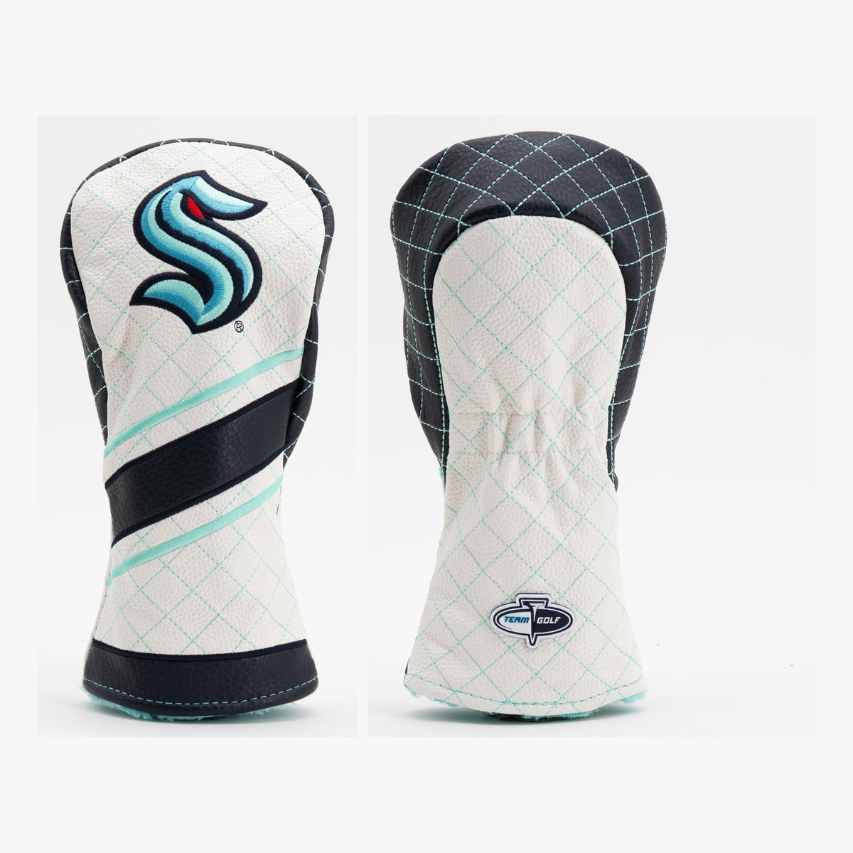 Seattle Kraken Striped Quilted Fairway Headcover, front and back views