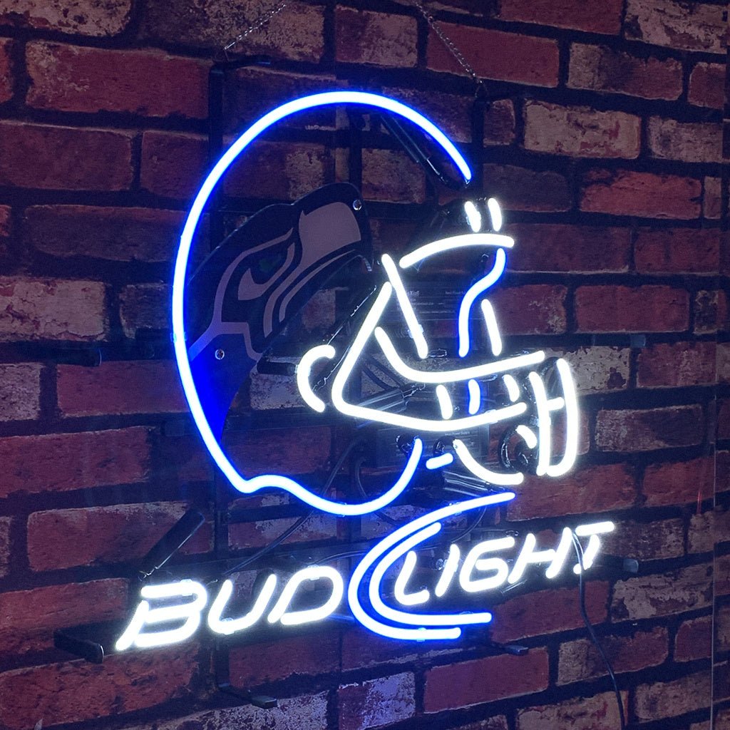 Seattle Seahawks Helmet Bud Light Neon Signs - Club Rehab