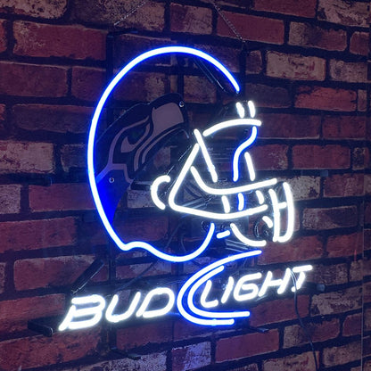 Seattle Seahawks Helmet Bud Light Neon Signs - Club Rehab