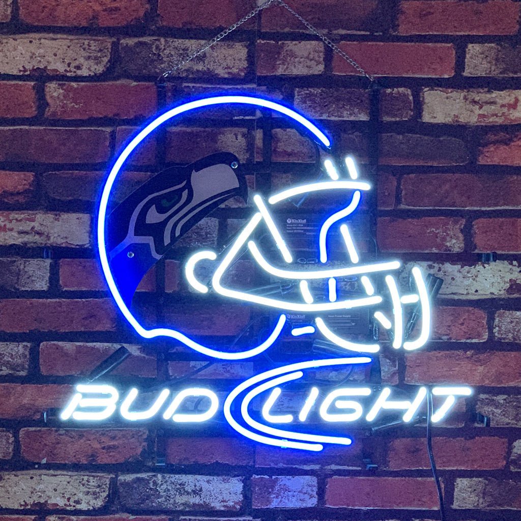 Seattle Seahawks Helmet Bud Light Neon Signs - Club Rehab