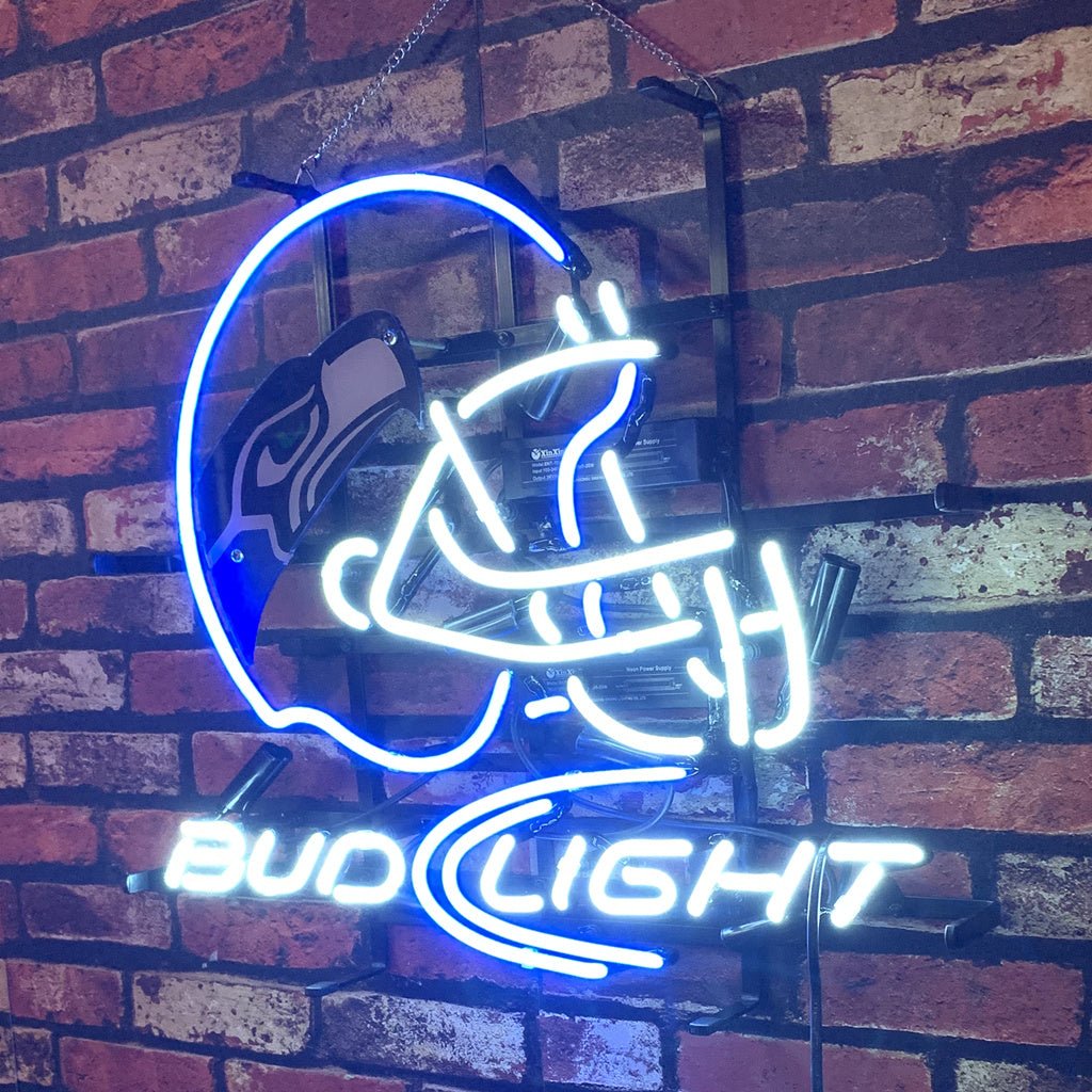 Seattle Seahawks Helmet Bud Light Neon Signs - Club Rehab
