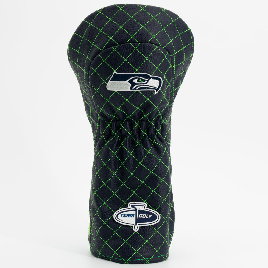 Seattle Seahawks solid quilted driver cover, back view