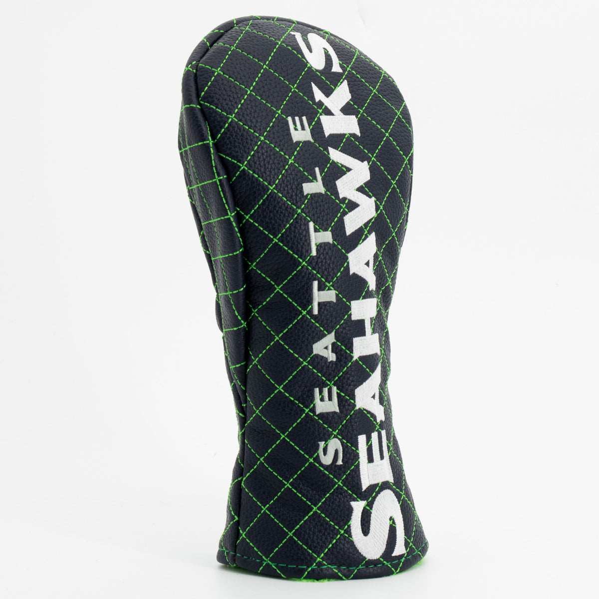 Seattle Seahawks Solid Fairway quilted headcover, angled view