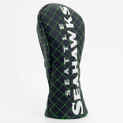 Seattle Seahawks Solid Fairway quilted headcover, angled view