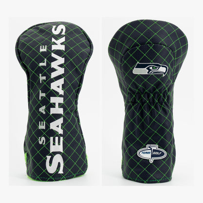 Seattle Seahawks Solid Quilted Driver Headcover, front and back views