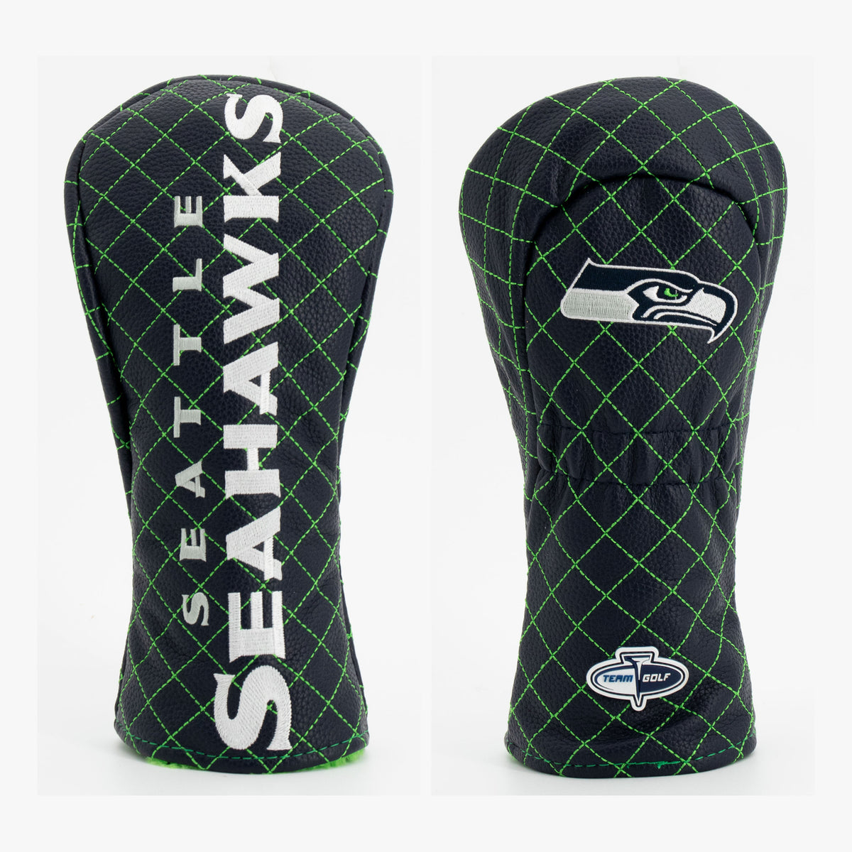 Seattle Seahawks Solid Quilted Fairway Headcover, front and back views