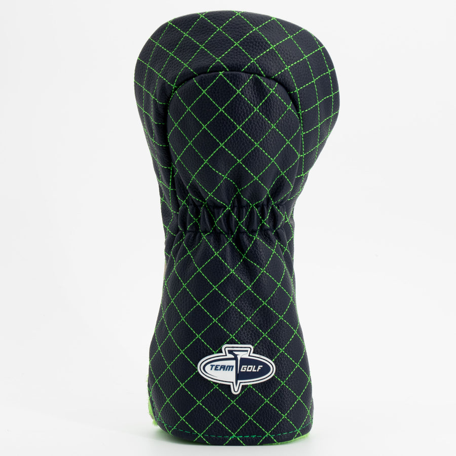 Seattle Seahawks split quilted driver cover, back view