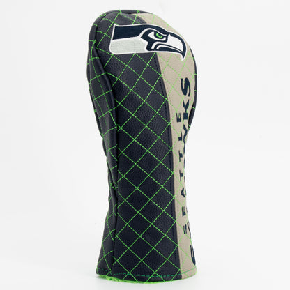 Seattle Seahawks Split Fairway quilted headcover, angled view