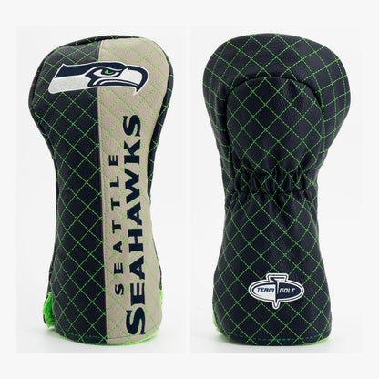 Seattle Seahawks Split Quilted Driver Headcover, front and back views