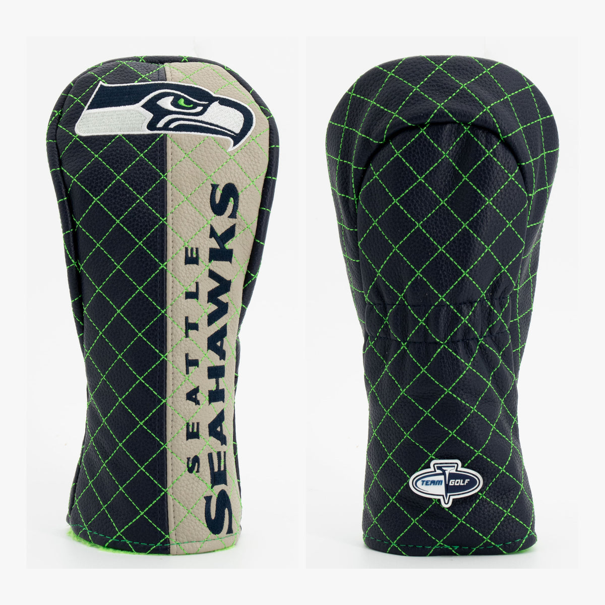 Seattle Seahawks Split Quilted Fairway Headcover, front and back views