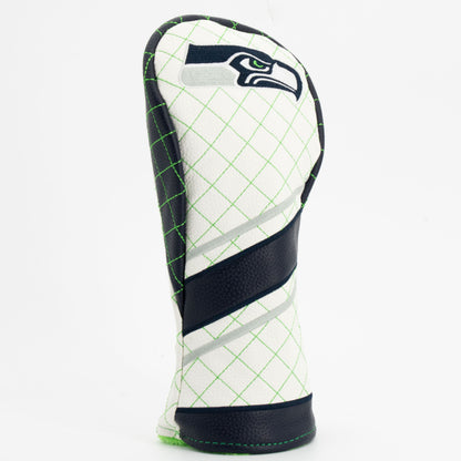 Seattle Seahawks Striped Fairway quilted headcover, angled view