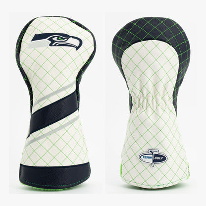 Seattle Seahawks Striped Quilted Driver Headcover, front and back views