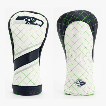 Seattle Seahawks Striped Quilted Fairway Headcover, front and back views