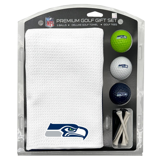 Seattle Seahawks White Microfiber Towel Golf Gift Set - Club Rehab