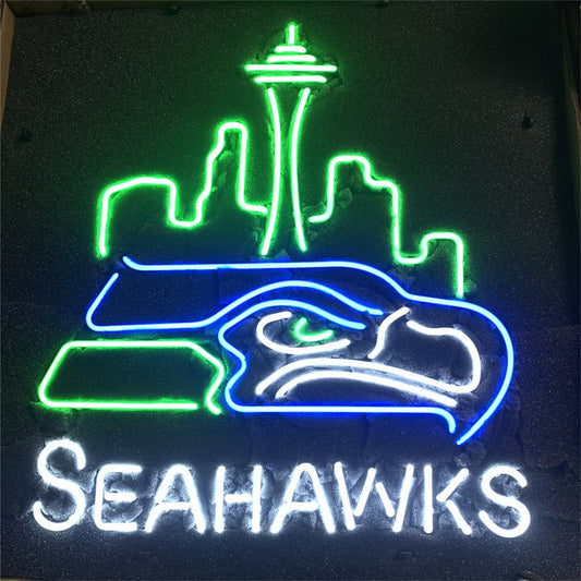 Seattle Skyline Seahawks Logo Neon Signs Light - Club Rehab
