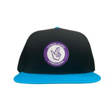 Black / Teal Flat Bill Canvas
