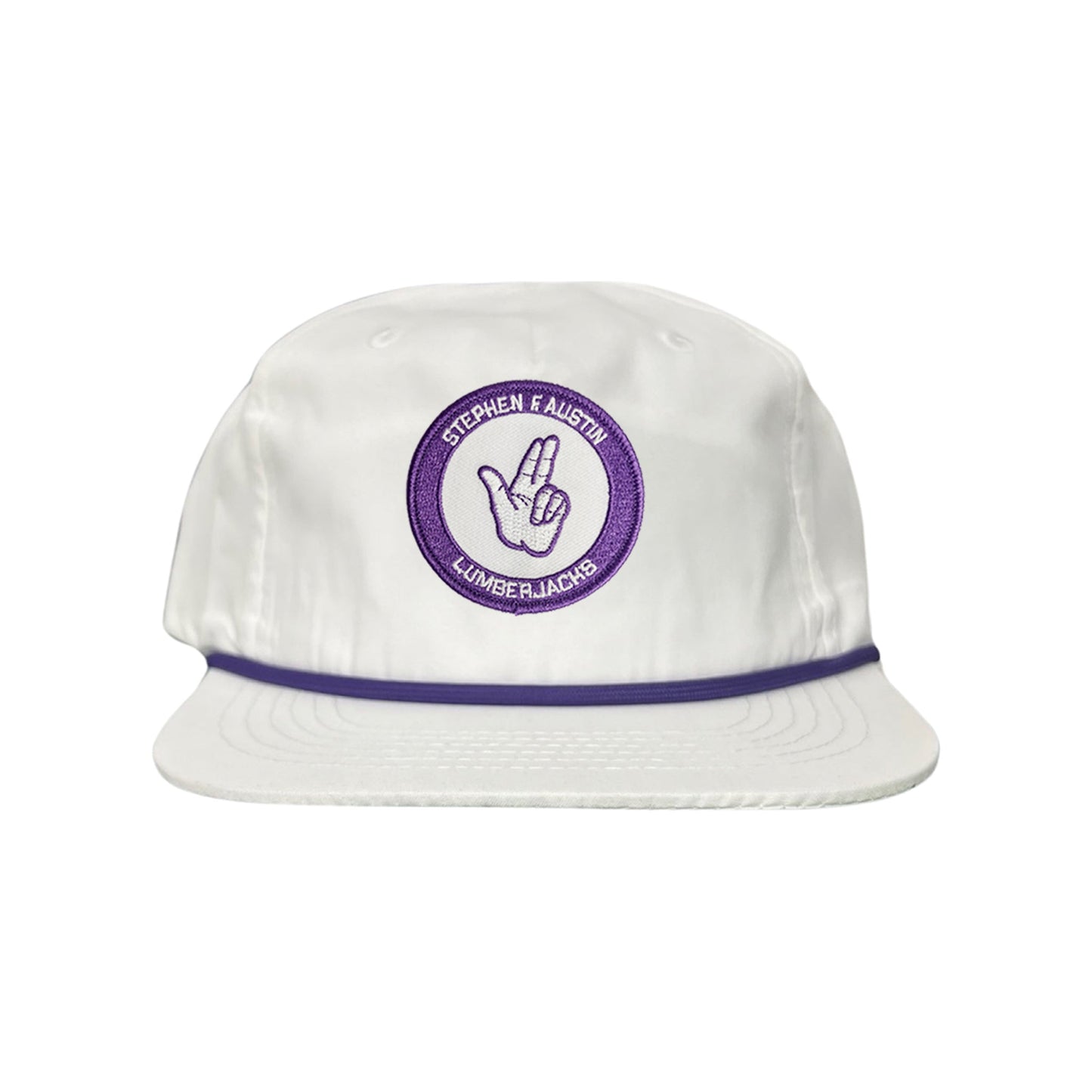 SFA / Axe'Em Hand / Curved Bill Mesh Snapback / 099 / SFA001 - Flat Bill White with Purple Rope Canvas - Club Rehab