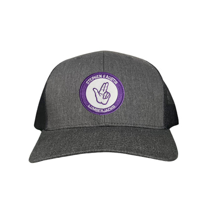 SFA / Axe'Em Hand / Curved Bill Mesh Snapback / 099 / SFA001 - Dark Heather / Black Curved Bill Mesh Snapback - Club Rehab