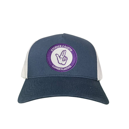 SFA / Axe'Em Hand / Curved Bill Mesh Snapback / 099 / SFA001 - Navy / White Curved Bill Mesh Snapback - Club Rehab