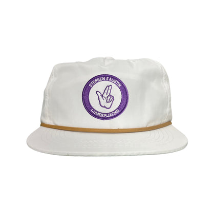 SFA / Axe'Em Hand / Curved Bill Mesh Snapback / 099 / SFA001 - Flat Bill White with Gold Rope Canvas - Club Rehab