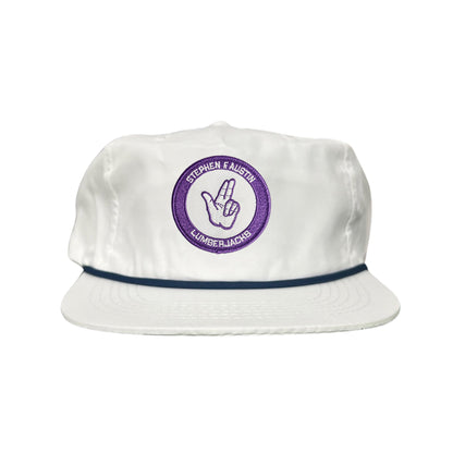 SFA / Axe'Em Hand / Curved Bill Mesh Snapback / 099 / SFA001 - Flat Bill White with Gold Rope Canvas - Club Rehab