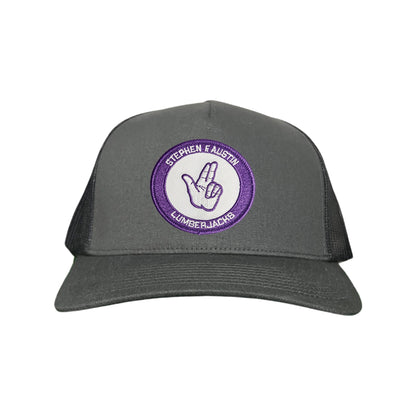 SFA / Axe'Em Hand / Curved Bill Mesh Snapback / 099 / SFA001 - Charcoal Curved Bill Mesh Snapback - Club Rehab