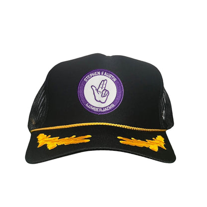 SFA / Axe'Em Hand / Curved Bill Mesh Snapback / 099 / SFA001 - Black / Gold Foam Mesh Snapback - Club Rehab