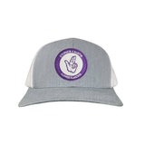 Heather Grey / White Curved Bill Mesh Snapback
