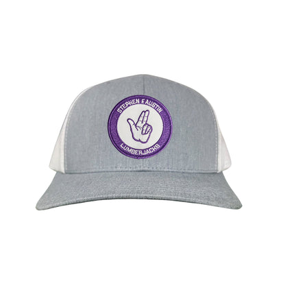 SFA / Axe'Em Hand / Curved Bill Mesh Snapback / 099 / SFA001 - Heather Grey / White Curved Bill Mesh Snapback - Club Rehab