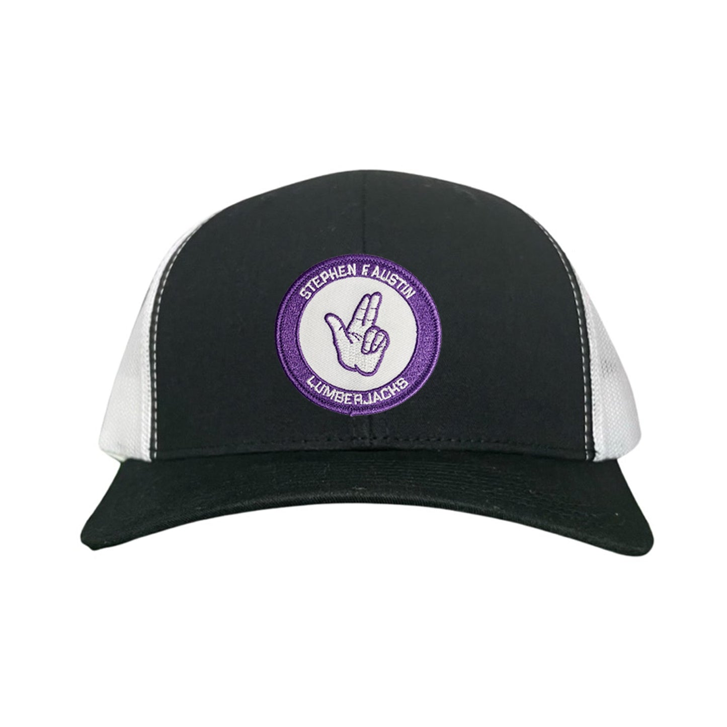 SFA / Axe'Em Hand / Curved Bill Mesh Snapback / 099 / SFA001 - Black / White Curved Bill Mesh Snapback - Club Rehab
