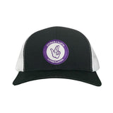 Black / White Curved Bill Mesh Snapback