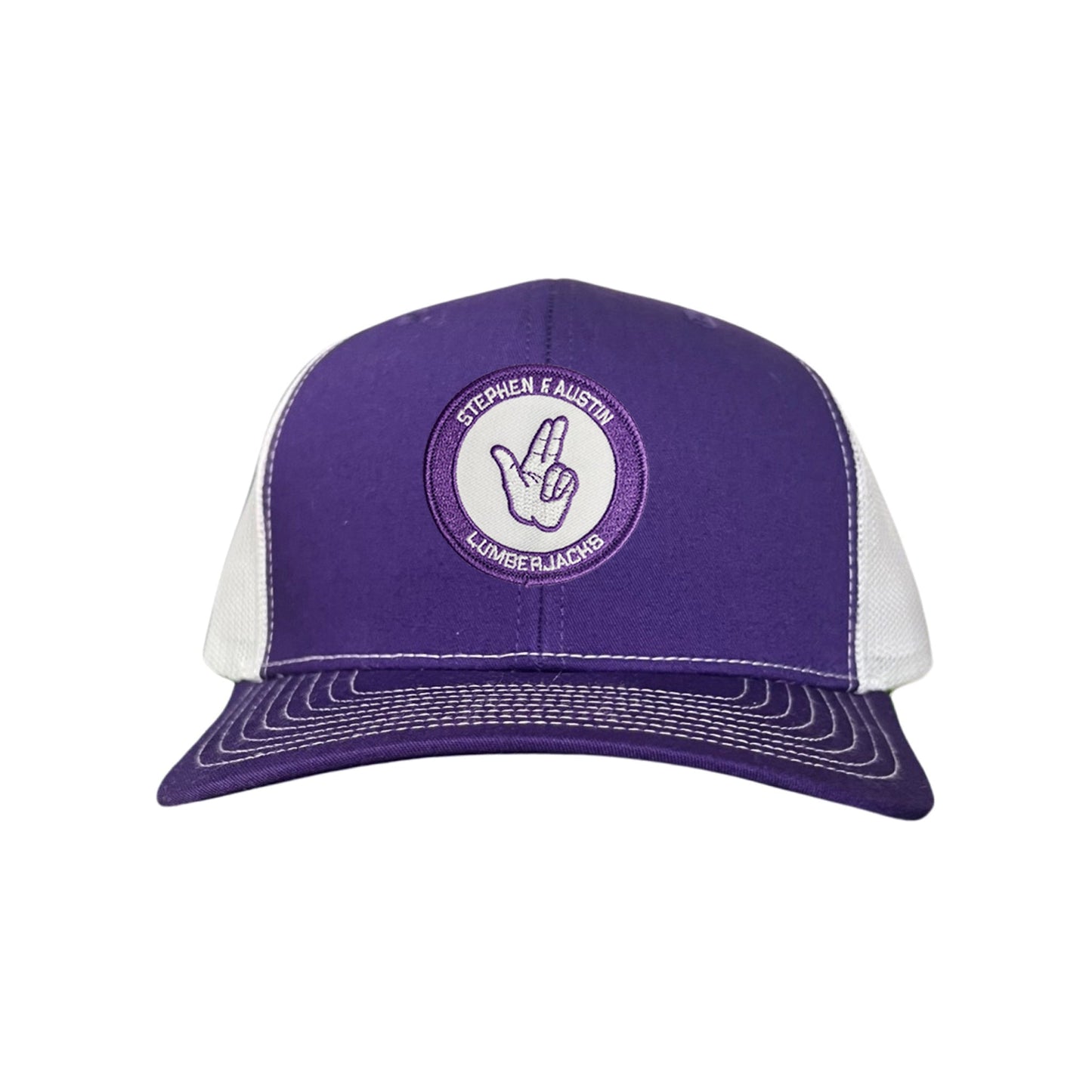 SFA / Axe'Em Hand / Curved Bill Mesh Snapback / 099 / SFA001 - Purple / White Curved Bill Mesh Snapback - Club Rehab