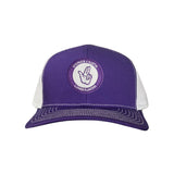 Purple / White Curved Bill Mesh Snapback