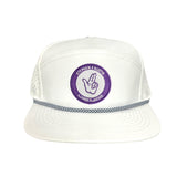 Flat Bill White with Black / White Rope Canvas