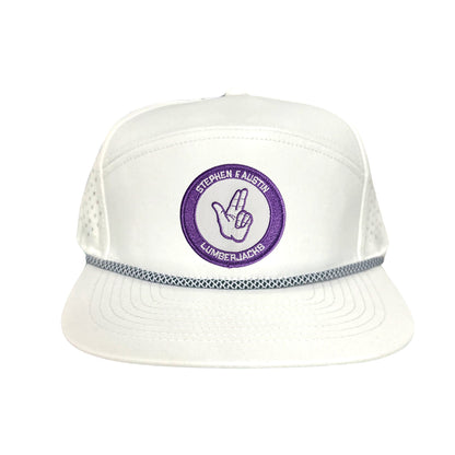 SFA / Axe'Em Hand / Curved Bill Mesh Snapback / 099 / SFA001 - Flat Bill White with Black / White Rope Canvas - Club Rehab