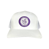 White Curved Bill Mesh Snapback