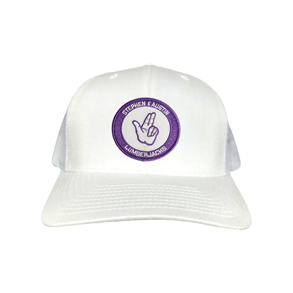 SFA / Axe'Em Hand / Curved Bill Mesh Snapback / 099 / SFA001 - White Curved Bill Mesh Snapback - Club Rehab