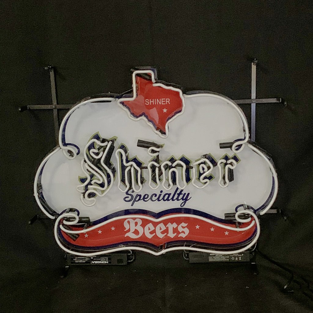 Shiner Specialty Beers with Texas Map Neon Sign Light - Club Rehab