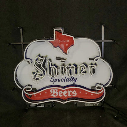 Shiner Specialty Beers with Texas Map Neon Sign Light - Club Rehab