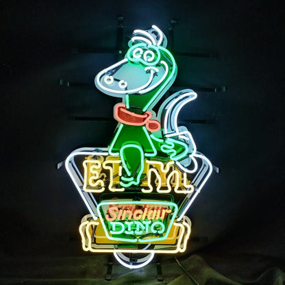 Sinclair Dino Gasoline Trade Mar Reg.US. Patent Off New York Neon Signs Light - Club Rehab