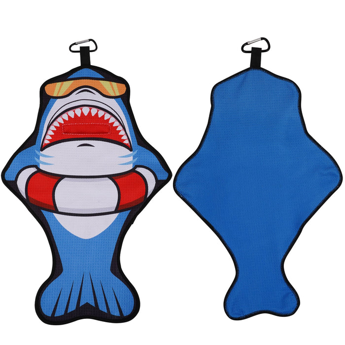Sink or Swim Shark Golf Towel with Mouth Pouch - Club Rehab