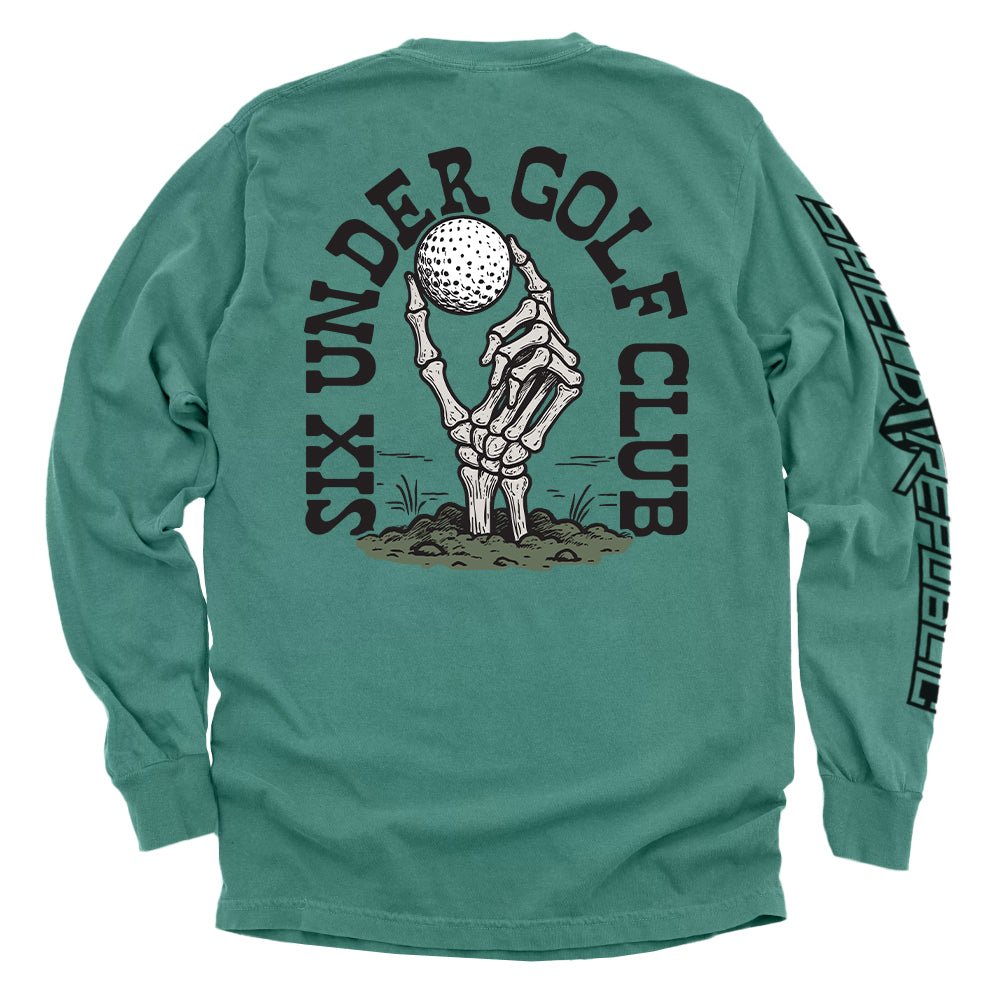 Six Under Golf Club - Comfort Colors Long Sleeve Light Green - Club Rehab