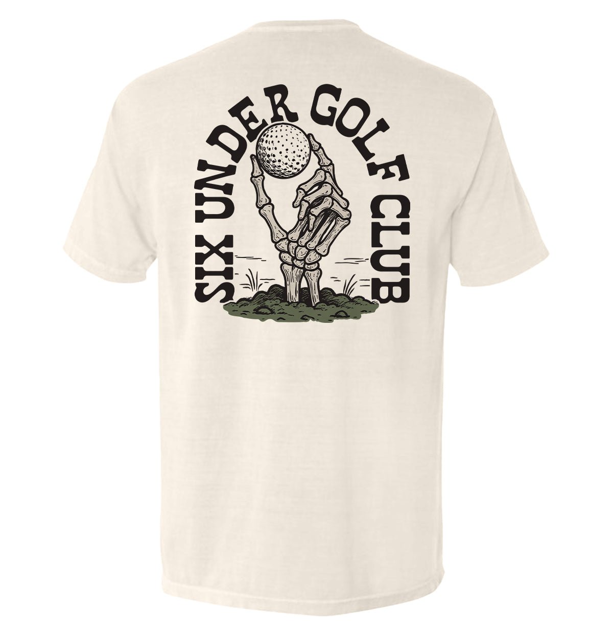 Six Under Golf Club - Comfort Colors Pocket Tee Ivory - Club Rehab