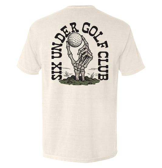 Six Under Golf Club - Comfort Colors Pocket Tee Ivory - Club Rehab
