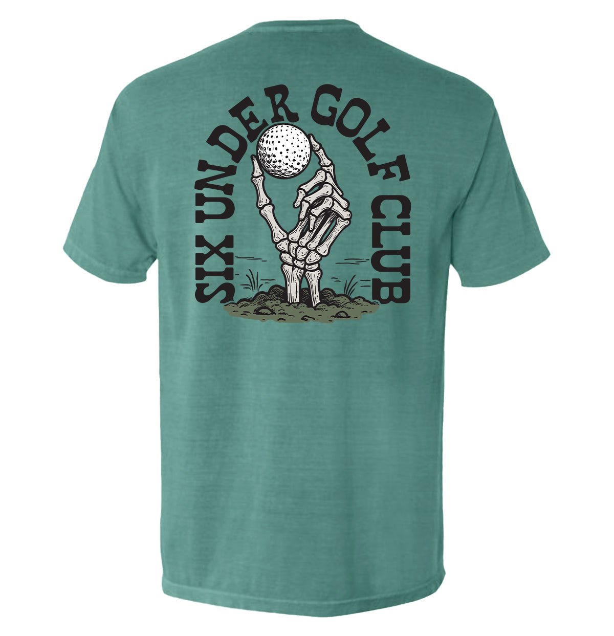 Six Under Golf Club - Comfort Colors Pocket Tee Light Green - Club Rehab